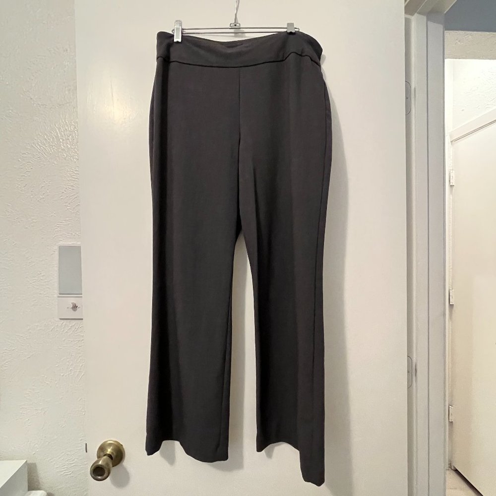 Gray wide leg slack trouser office pants casual
